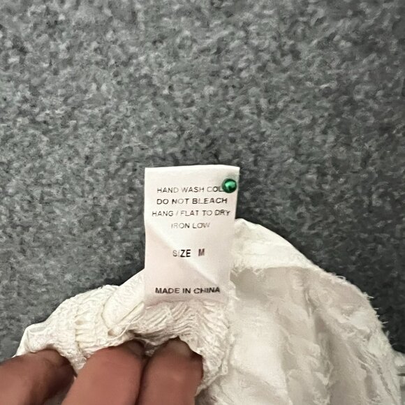 Ivory Satin Sz Medium Cami w FLAW Coquette Y2K Cropped  Peplum Strap Smocked - Picture 8 of 8